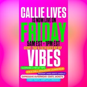 CALLIE LIVES LIVE AUCTIONS UPTO 70% OFF RETAIL SHOP LIKE U MEAN IT OR STAY NAKED